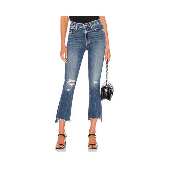 MOTHER Denim - Mother The Insider Crop Step Chew Dancing on Coals Denim Jeans Size 26 NWT